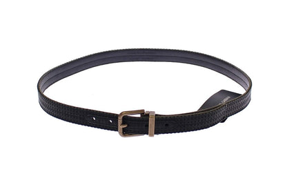 Dolce &amp; Gabbana Blue Leather Logo Belt