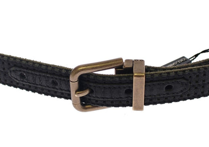 Dolce &amp; Gabbana Blue Leather Logo Belt