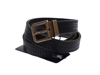 Dolce &amp; Gabbana Blue Leather Logo Belt