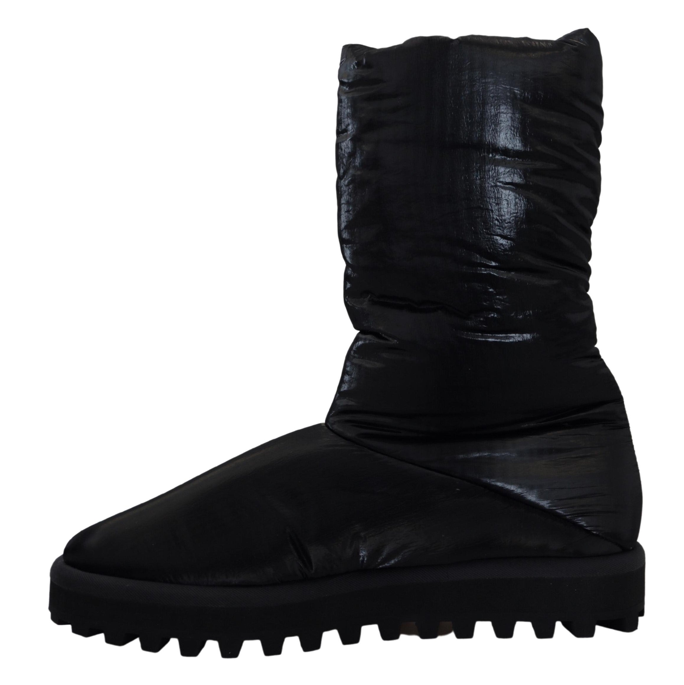 Dolce &amp; Gabbana Black Boots Padded Mid Calf Winter Shoes