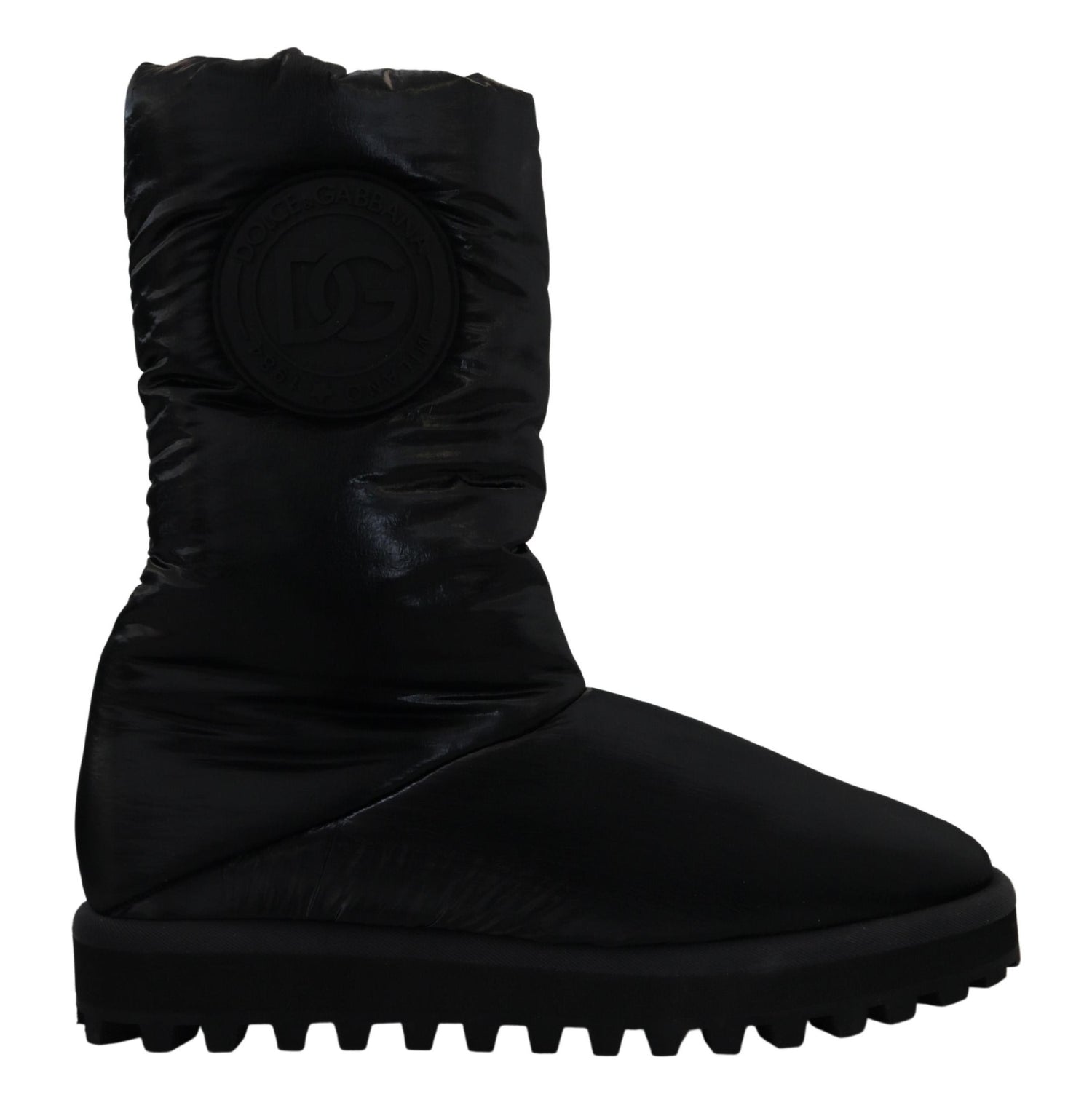 Dolce &amp; Gabbana Black Boots Padded Mid Calf Winter Shoes