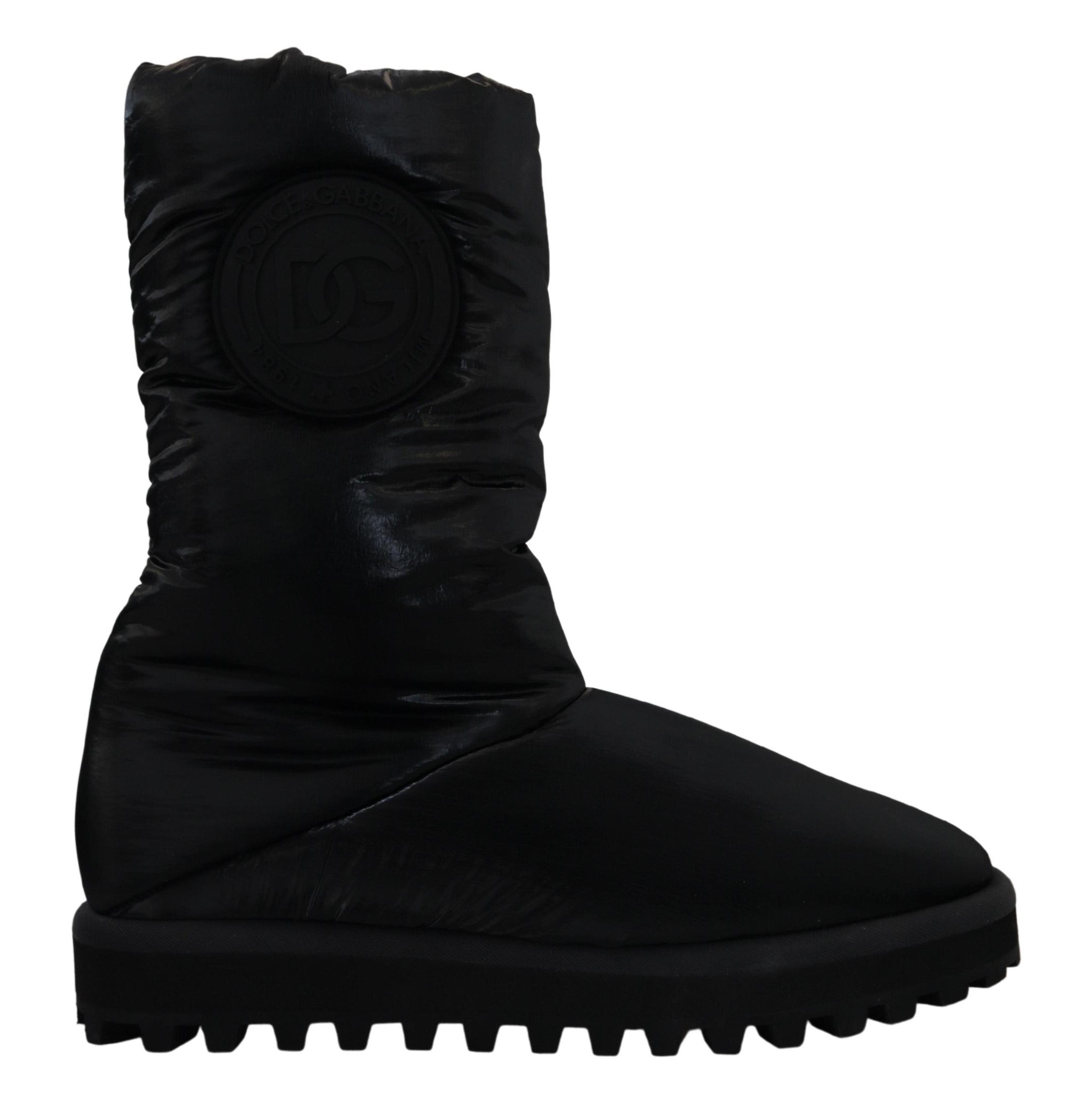 Dolce &amp; Gabbana Black Boots Padded Mid Calf Winter Shoes