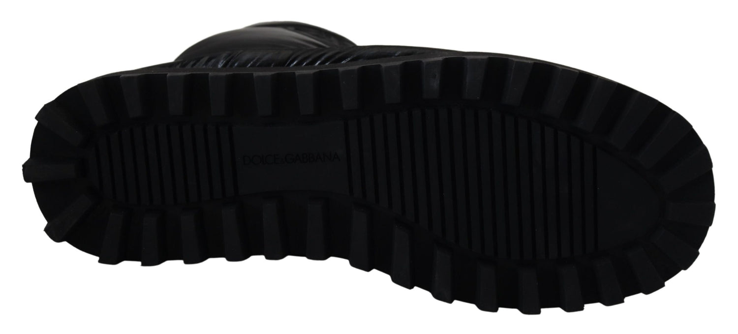 Dolce &amp; Gabbana Black Boots Padded Mid Calf Winter Shoes