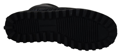 Dolce &amp; Gabbana Black Boots Padded Mid Calf Winter Shoes