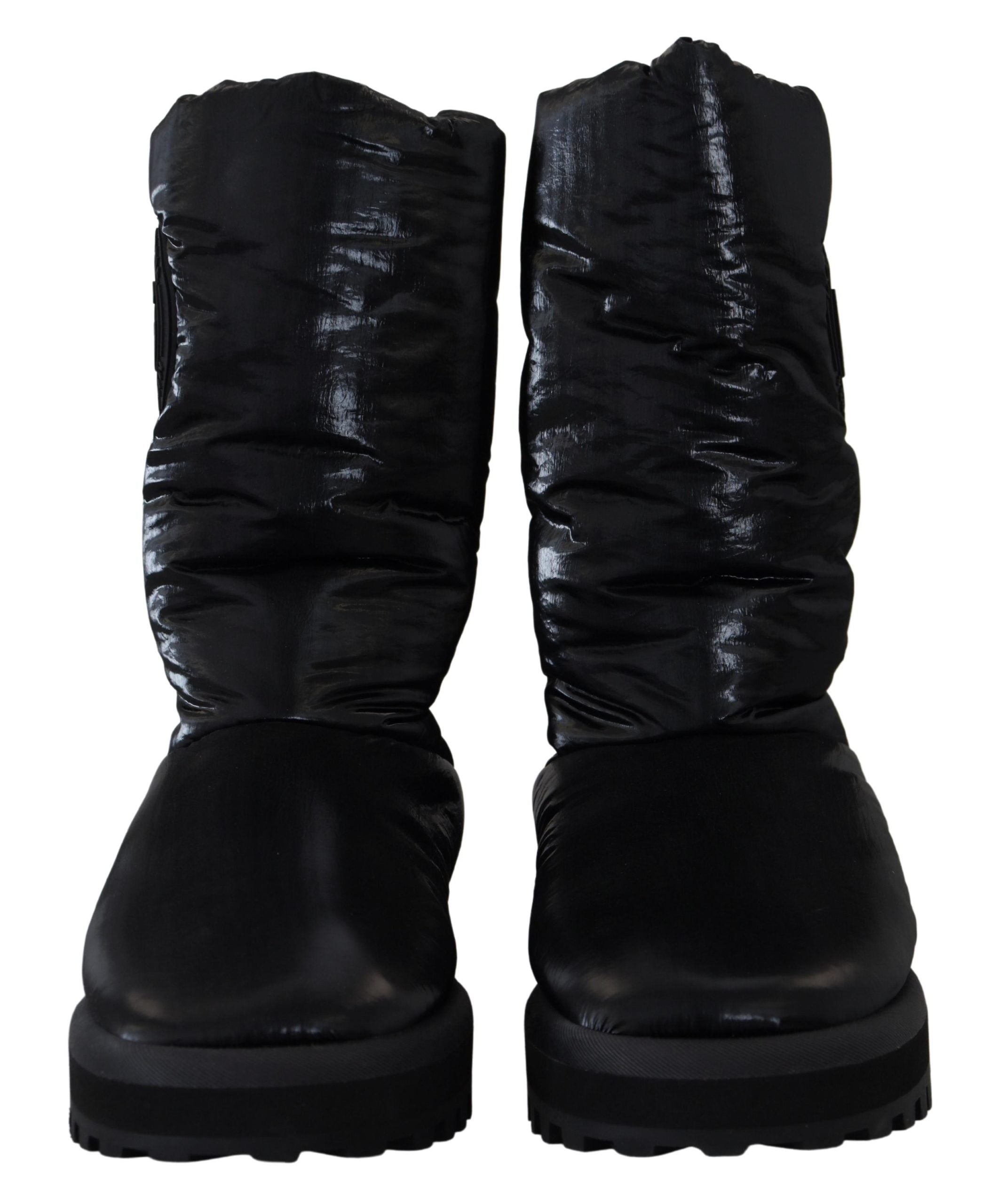 Dolce &amp; Gabbana Black Boots Padded Mid Calf Winter Shoes
