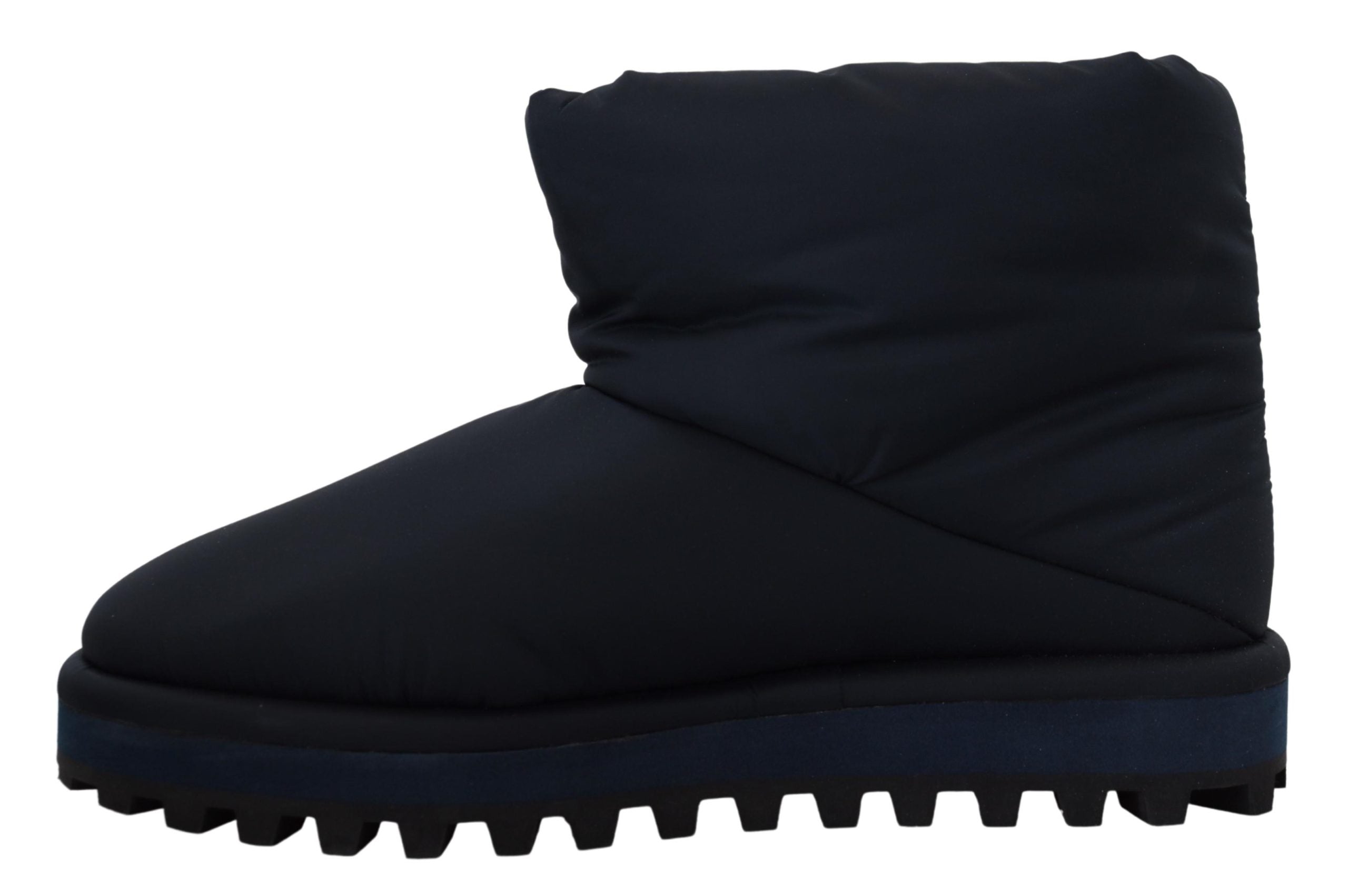 Dolce &amp; Gabbana Blue Nylon Boots Padded Mid Calf Shoes