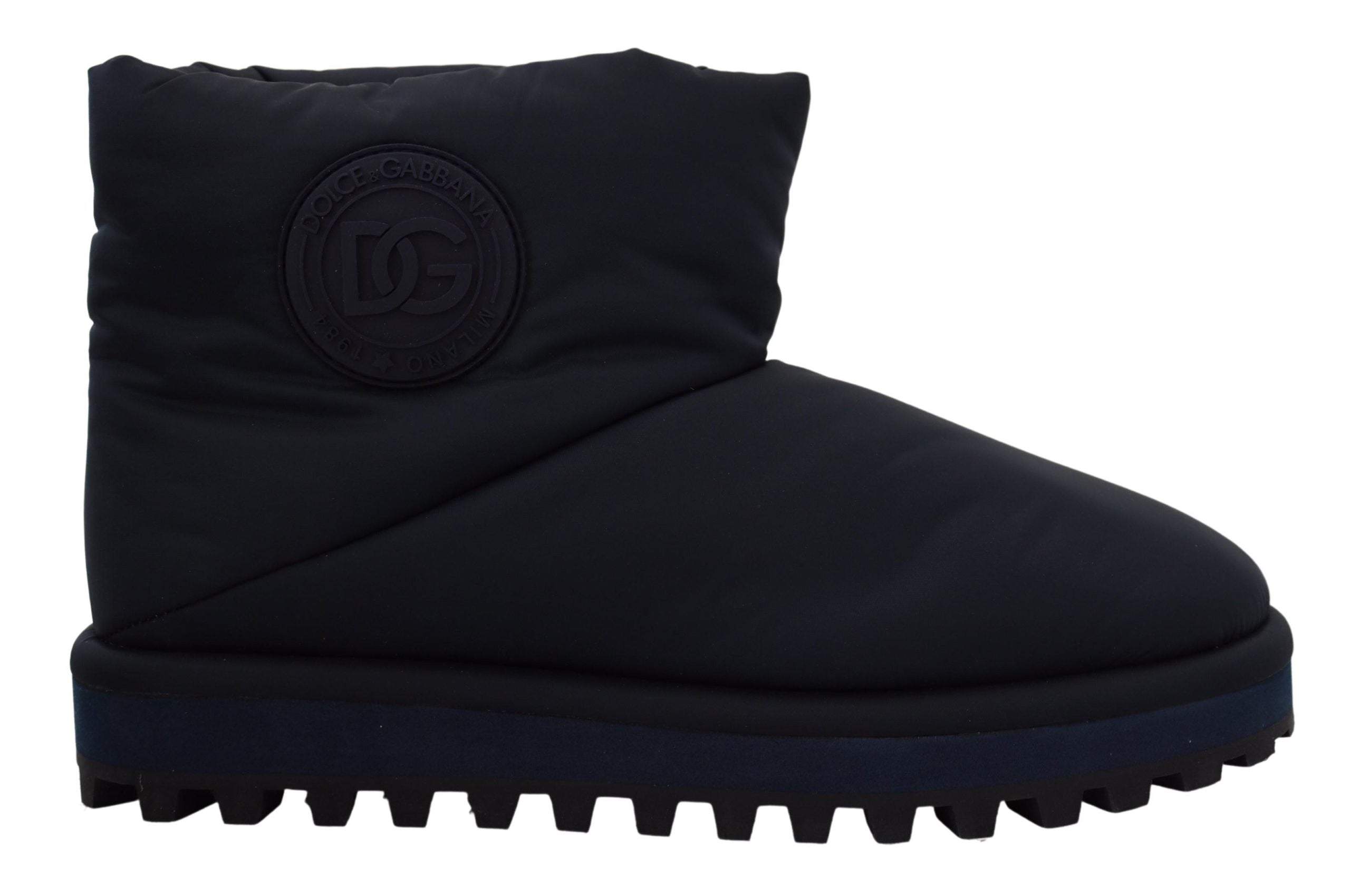 Dolce &amp; Gabbana Blue Nylon Boots Padded Mid Calf Shoes