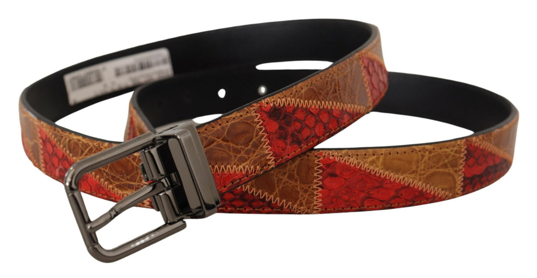 Dolce &amp;amp; Gabbana Multicolor Exotic Vintage Kromspännesbälte