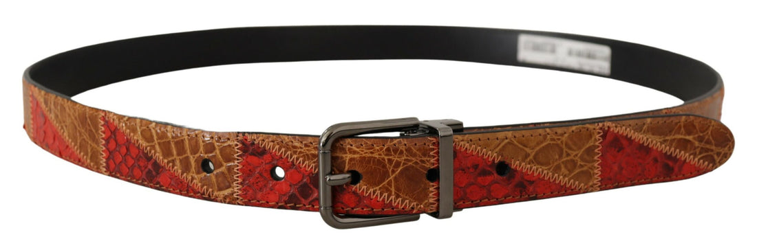 Dolce &amp;amp; Gabbana Multicolor Exotic Vintage Kromspännesbälte