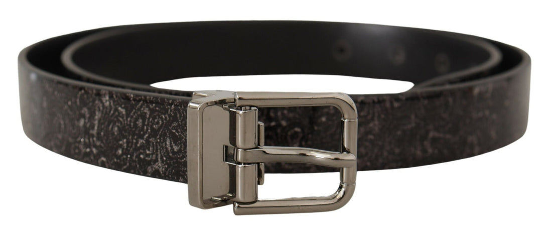 Dolce &amp;amp; Gabbana Black Goccia Glitter Patent Läder Spänne Vernice Bälte