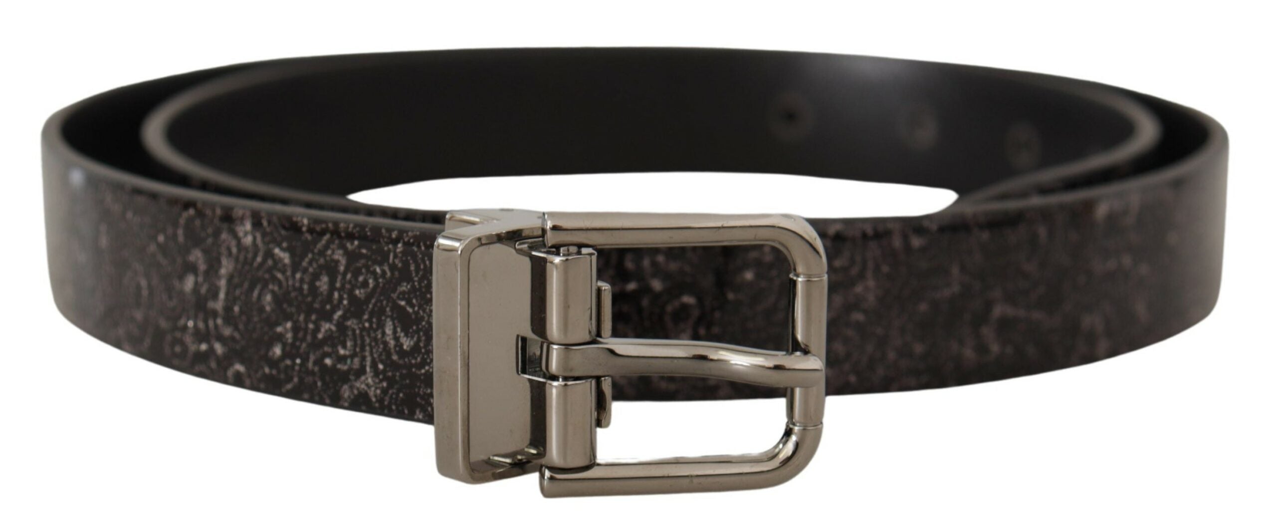 Dolce &amp;amp; Gabbana Black Goccia Glitter Patent Läder Spänne Vernice Bälte