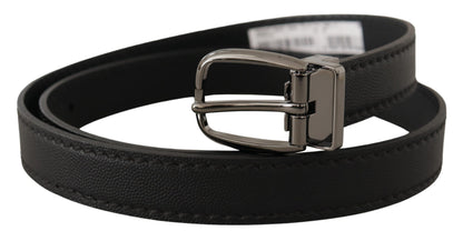 Dolce &amp;amp; Gabbana svart läderbälte med metallspänne och logotyp