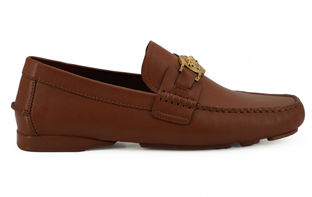 Versace Eleganta Medusa-präglade läderloafers
