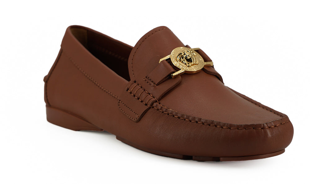 Versace Eleganta Medusa-präglade läderloafers