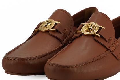 Versace Eleganta Medusa-präglade läderloafers