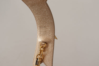 Dolce &amp; Gabbana Gold Leather LOVE Patch Bag Shoulder Strap