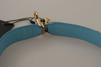 Dolce &amp; Gabbana Brown Exotic Leather Crystals Shoulder Strap