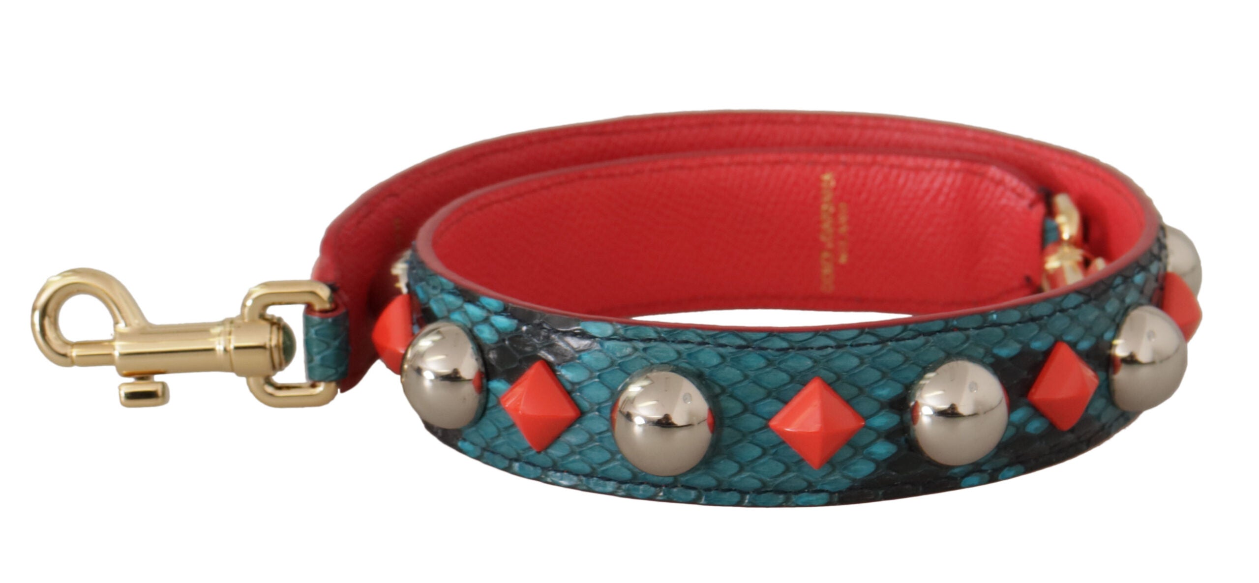 Dolce &amp; Gabbana Green Crystals Leather Bag Shoulder Strap