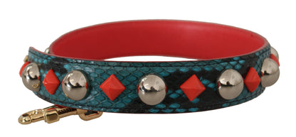 Dolce &amp; Gabbana Green Crystals Leather Bag Shoulder Strap