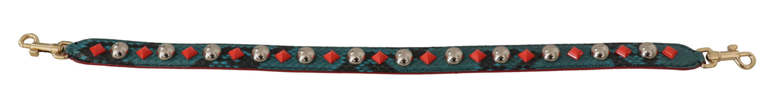 Dolce &amp; Gabbana Green Crystals Leather Bag Shoulder Strap