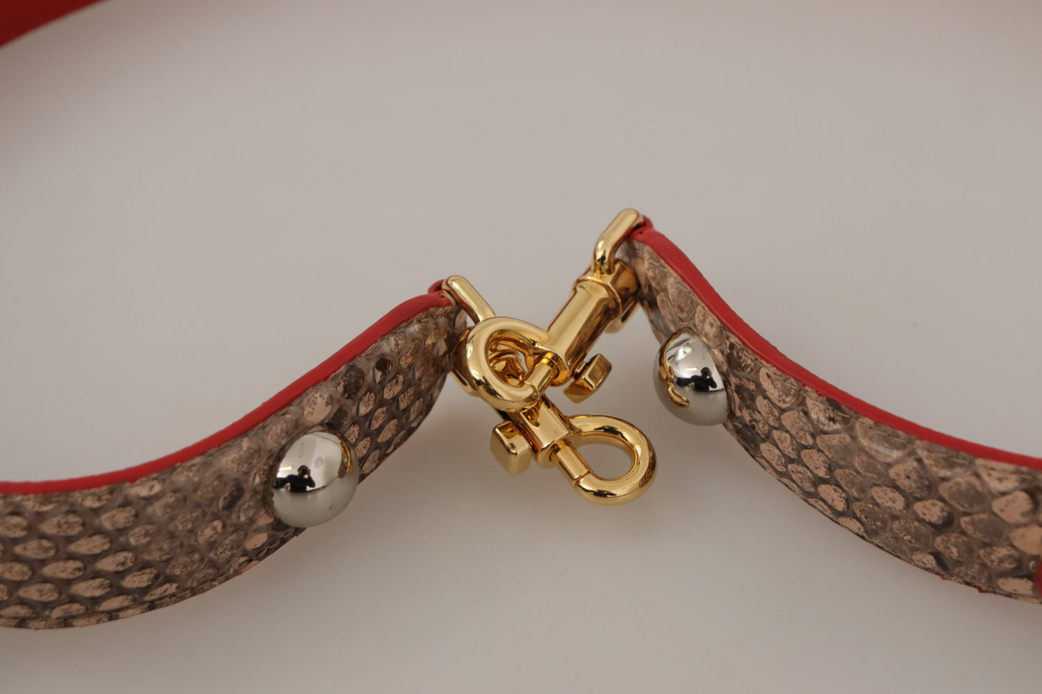 Dolce &amp;amp; Gabbana Brun Python Läder Kristaller Axelrem