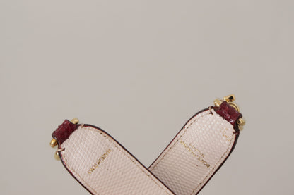 Dolce &amp;amp; Gabbana Bordeaux Läderväska med Kristaller Axelrem