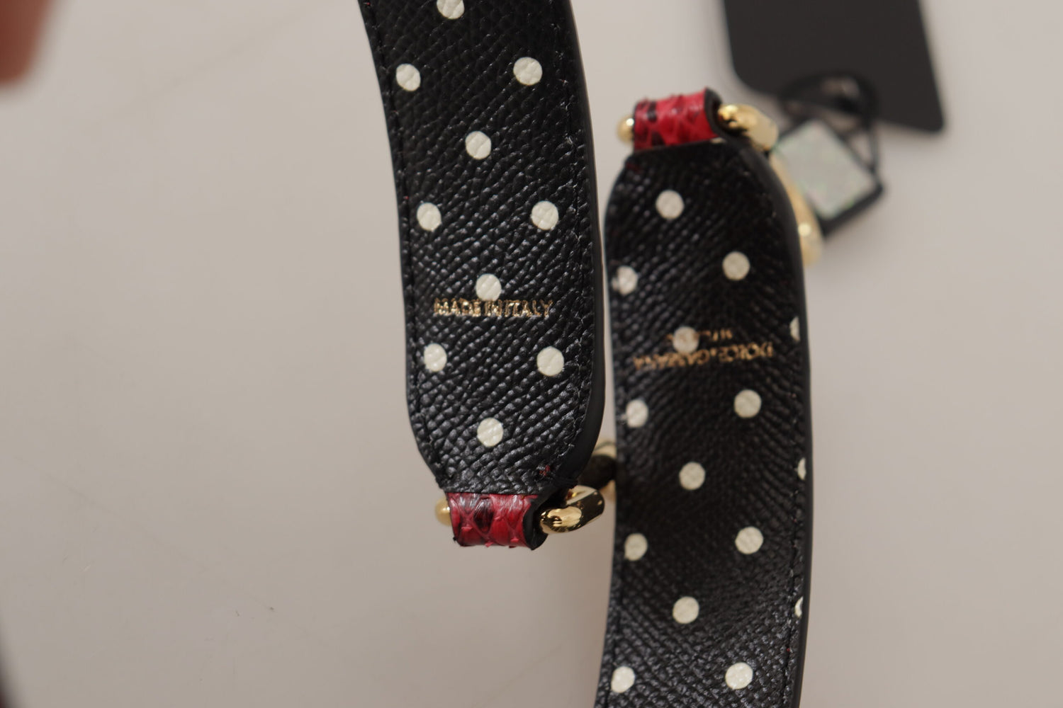 Dolce &amp;amp; Gabbana Röd Pyton Läderkristall Vändbar Axelrem