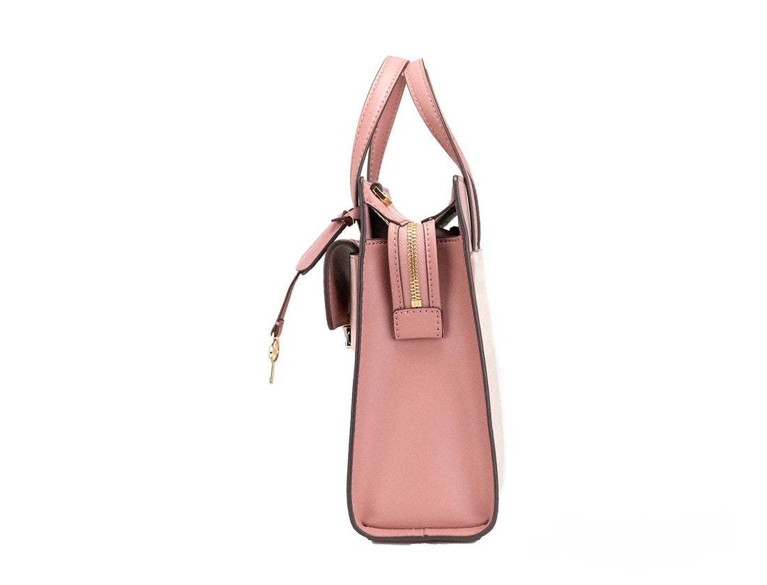 Michael Kors Cece Liten Rosa PVC North South Flap Tote Axelremsväska