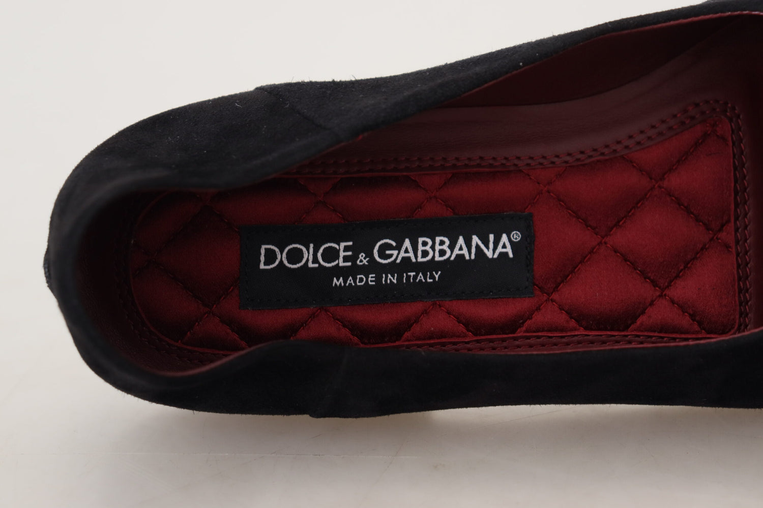 Dolce &amp; Gabbana Black Suede Gold Cross Slip On Loafers Shoes