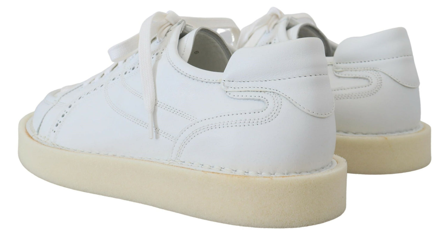 Dolce &amp; Gabbana White Leather Low Top Oxford Sneakers Casual Shoes
