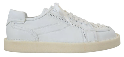 Dolce &amp; Gabbana White Leather Low Top Oxford Sneakers Casual Shoes