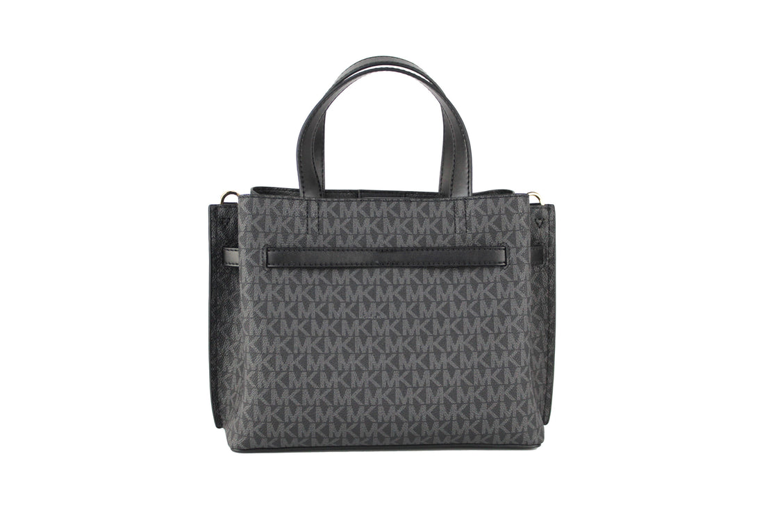 Michael Kors Emilia Liten Svart Signature PVC Axelväska Axelväska