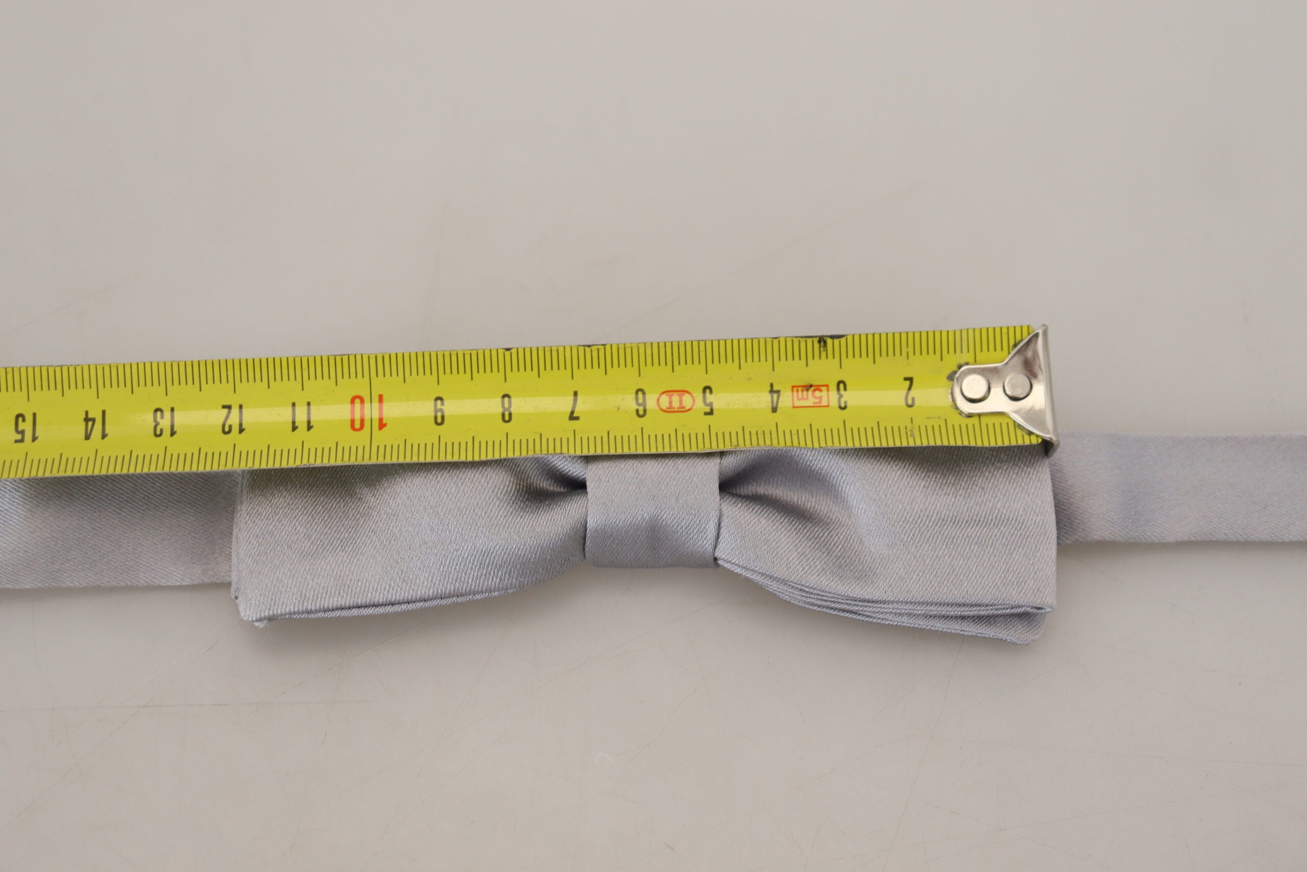 Dolce &amp; Gabbana Gray Silk Adjustable Men Neck Papillon Bow Tie