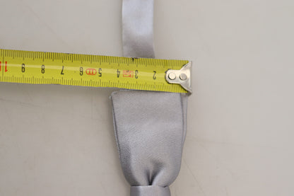 Dolce &amp; Gabbana Gray Silk Adjustable Men Neck Papillon Bow Tie