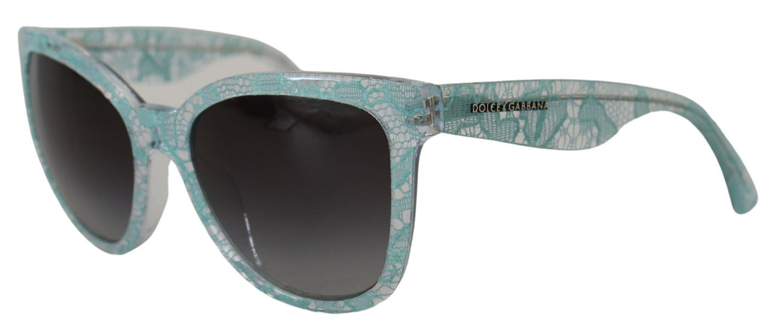 Dolce &amp; Gabbana Blue DG4190 Lace Crystal Acetate Butterfly Sunglasses