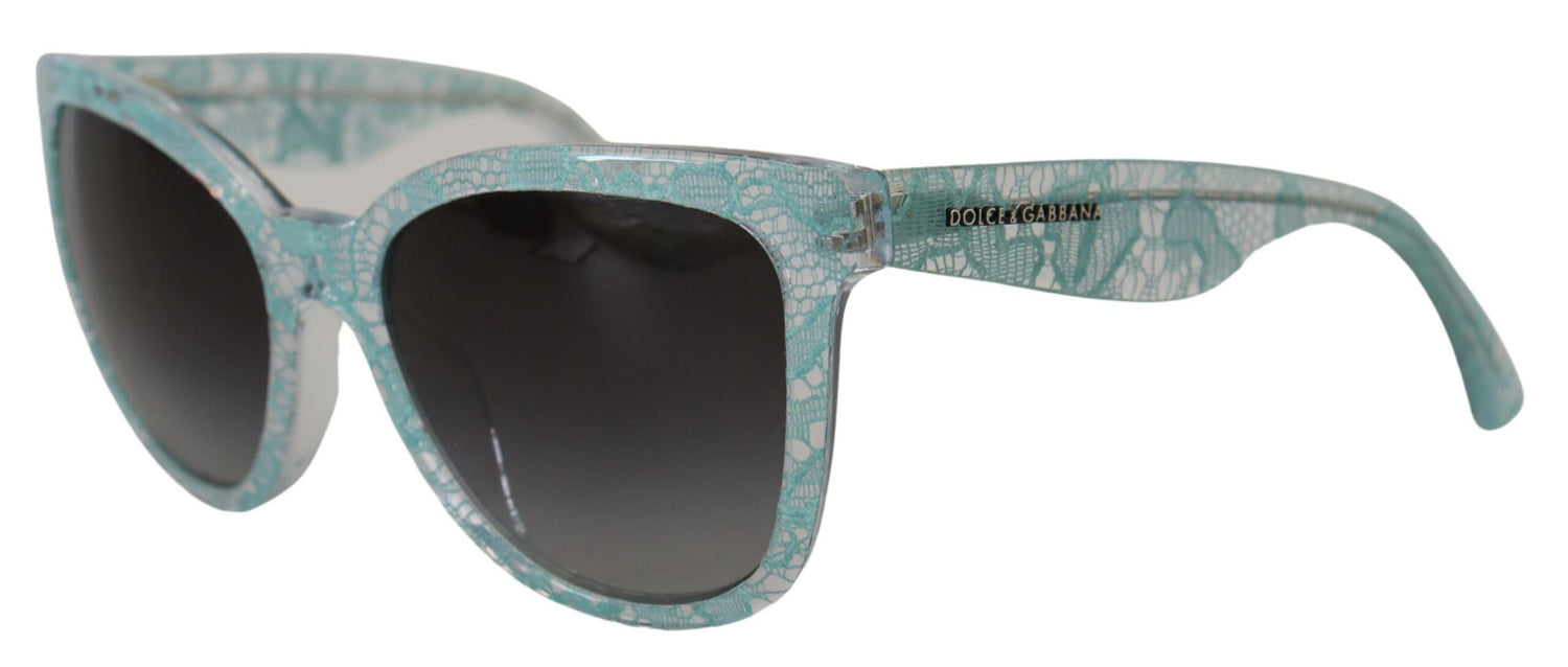 Dolce &amp; Gabbana Blue DG4190 Lace Crystal Acetate Butterfly Sunglasses