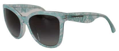 Dolce &amp; Gabbana Blue DG4190 Lace Crystal Acetate Butterfly Sunglasses