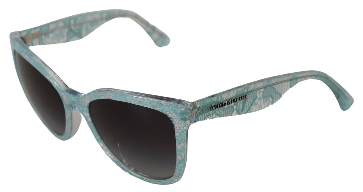 Dolce &amp; Gabbana Blue DG4190 Lace Crystal Acetate Butterfly Sunglasses