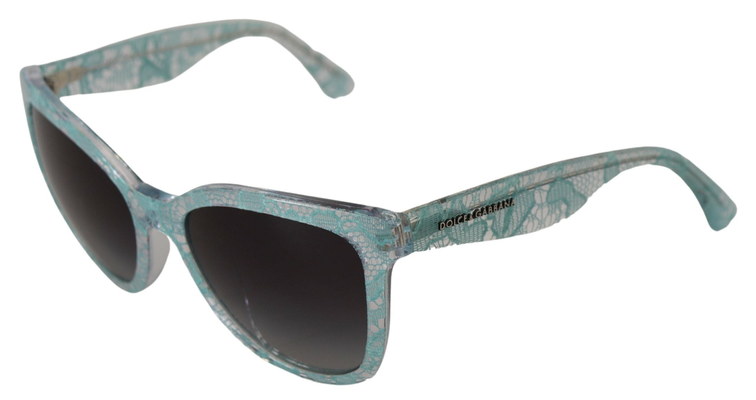 Dolce &amp; Gabbana Blue DG4190 Lace Crystal Acetate Butterfly Sunglasses