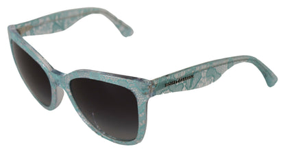 Dolce &amp; Gabbana Blue DG4190 Lace Crystal Acetate Butterfly Sunglasses