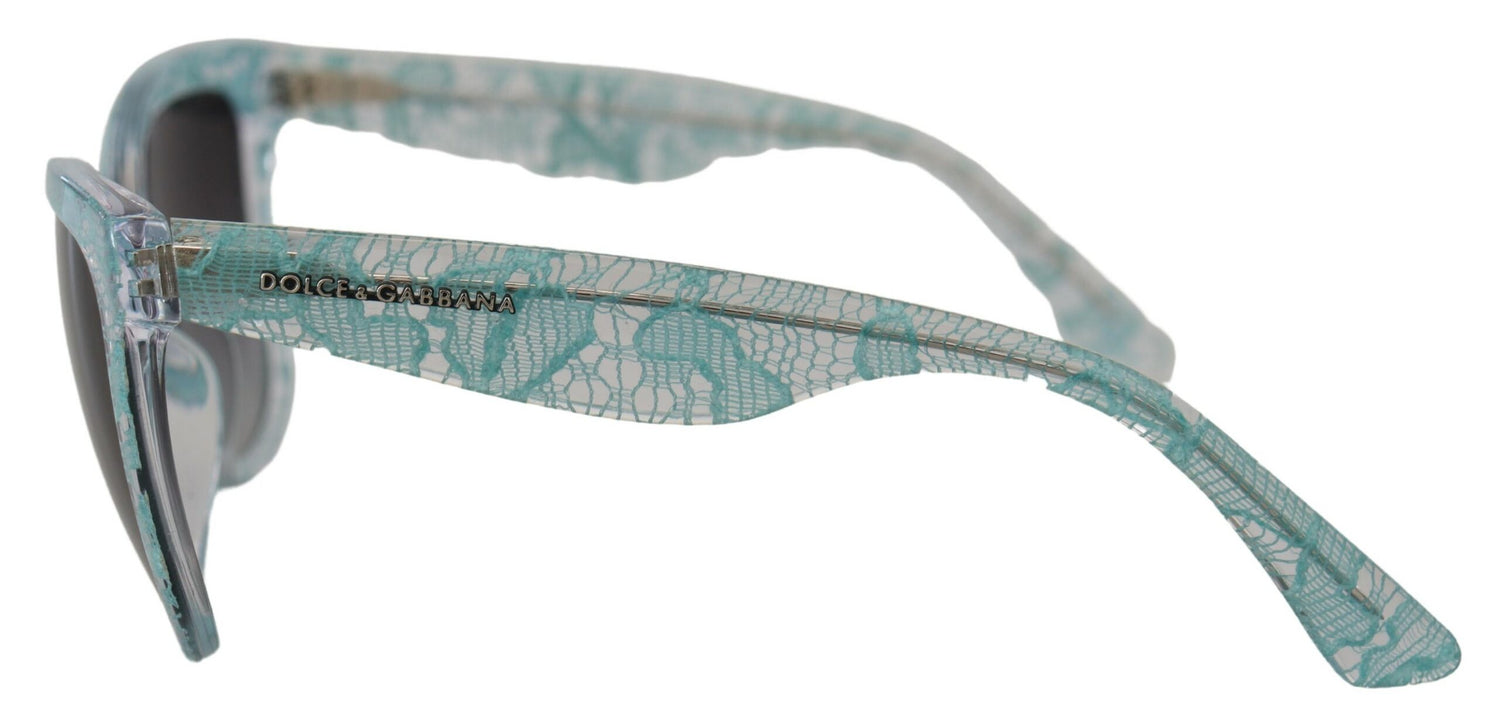 Dolce &amp; Gabbana Blue DG4190 Lace Crystal Acetate Butterfly Sunglasses
