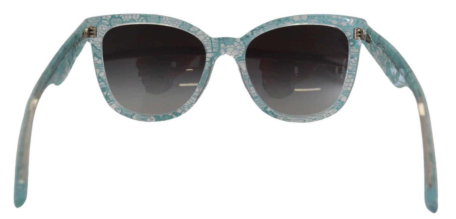 Dolce &amp; Gabbana Blue DG4190 Lace Crystal Acetate Butterfly Sunglasses