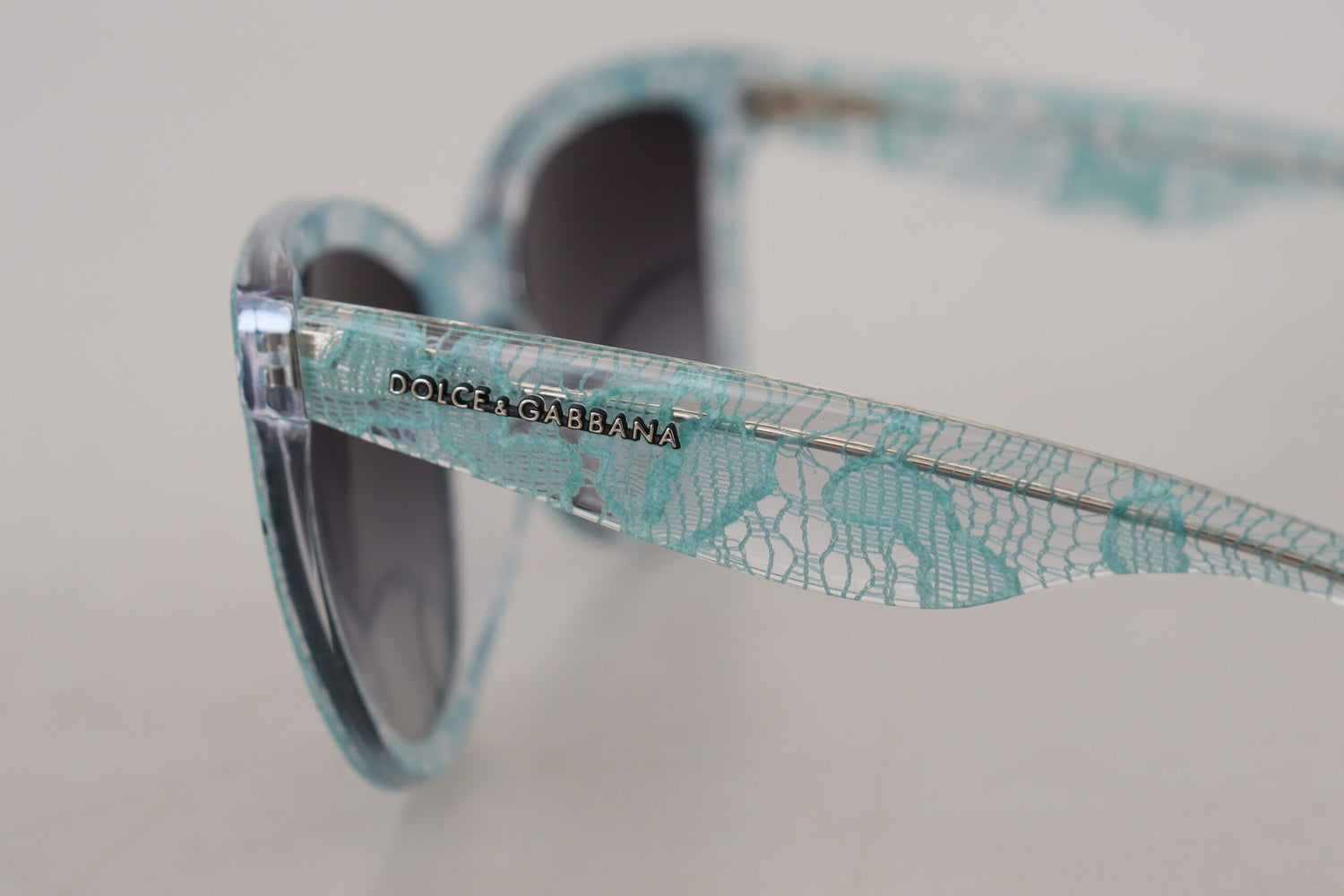 Dolce &amp; Gabbana Blue DG4190 Lace Crystal Acetate Butterfly Sunglasses