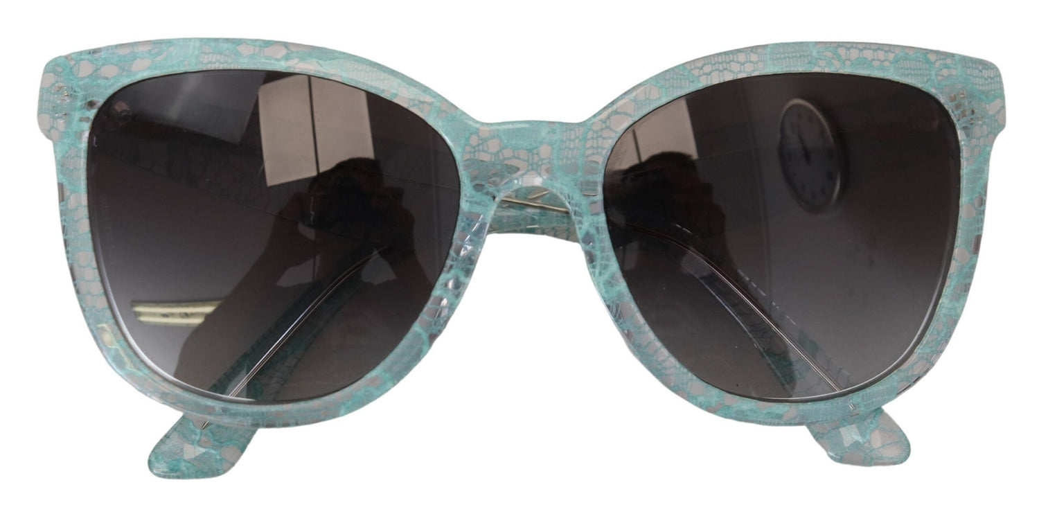 Dolce &amp; Gabbana Blue DG4190 Lace Crystal Acetate Butterfly Sunglasses