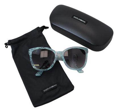 Dolce &amp; Gabbana Blue DG4190 Lace Crystal Acetate Butterfly Sunglasses