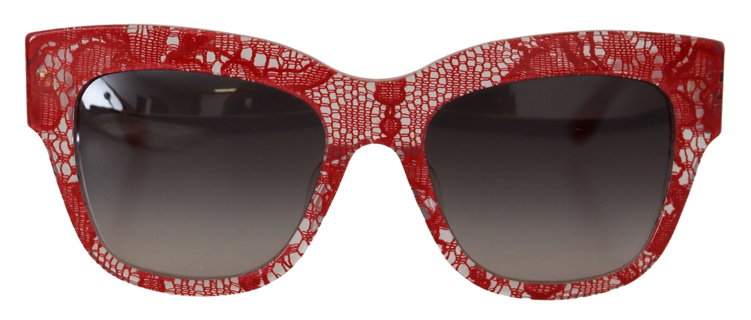 Dolce &amp; Gabbana Red DG4231F Lace Acetate Rectangle Shades Sunglasses