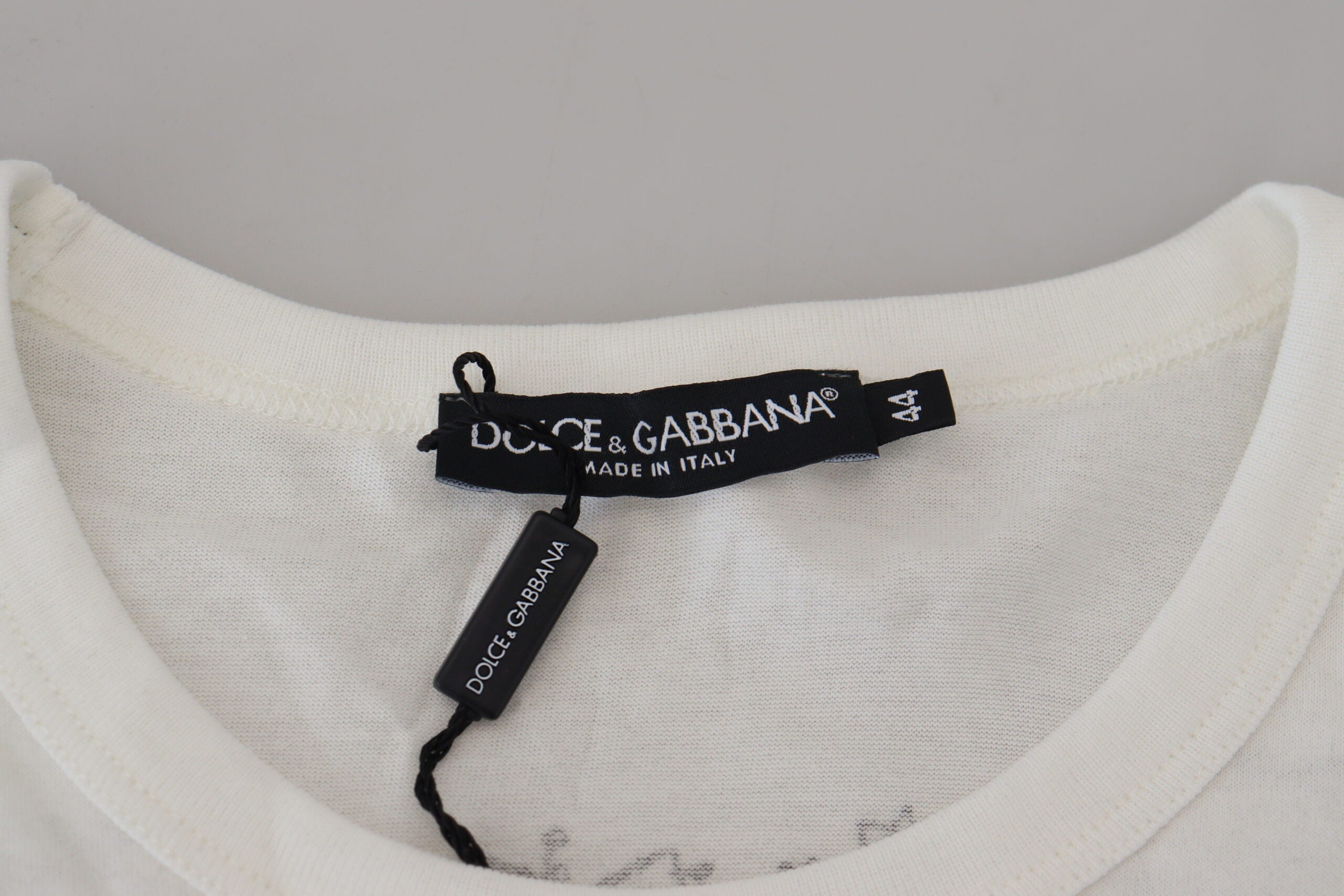 Dolce &amp;amp; Gabbana Vit DG Crown Floral Crewneck Herr T-shirt