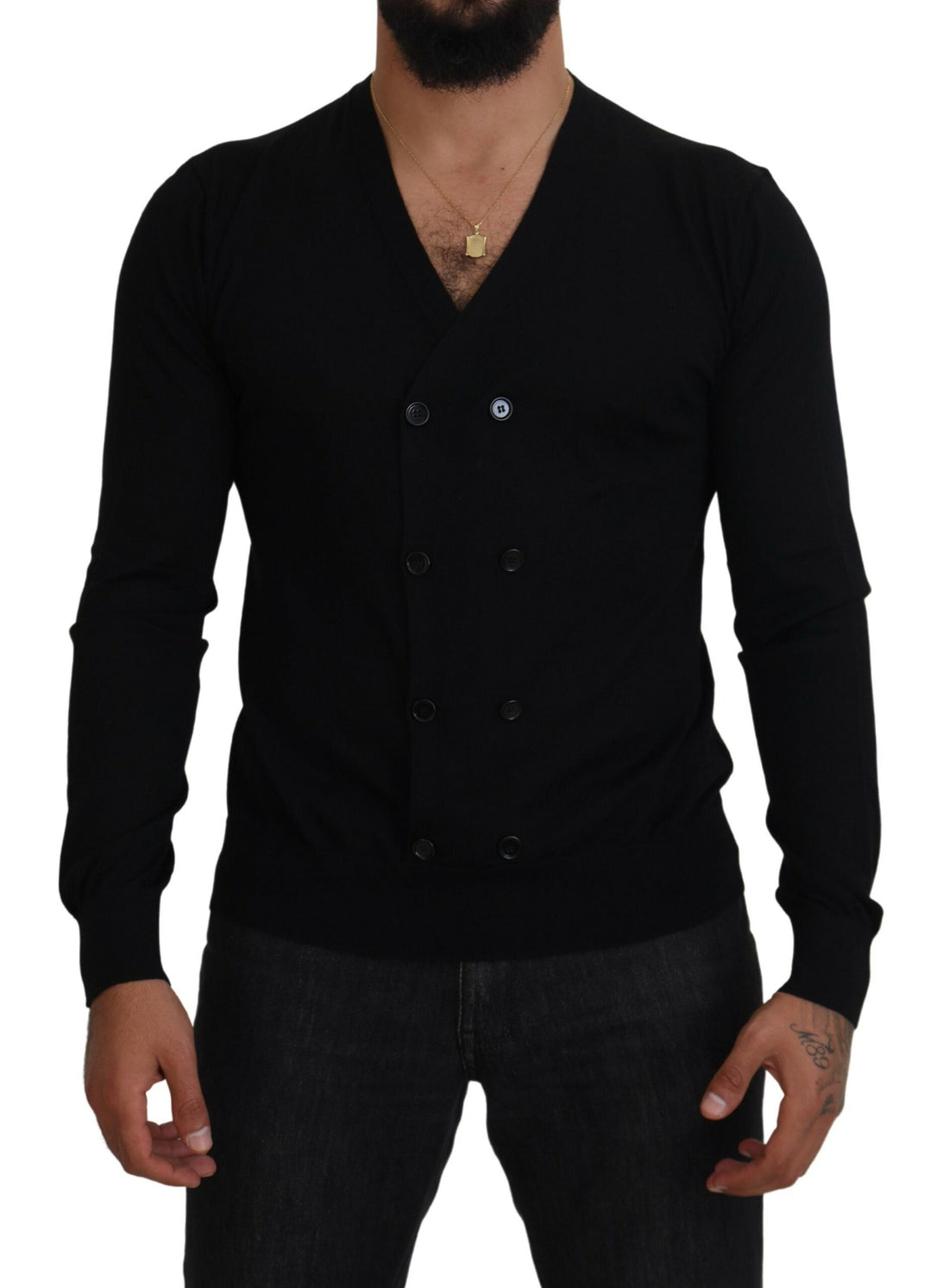 Dolce &amp; Gabbana Black Cashmere Button Down Cardigan Sweater
