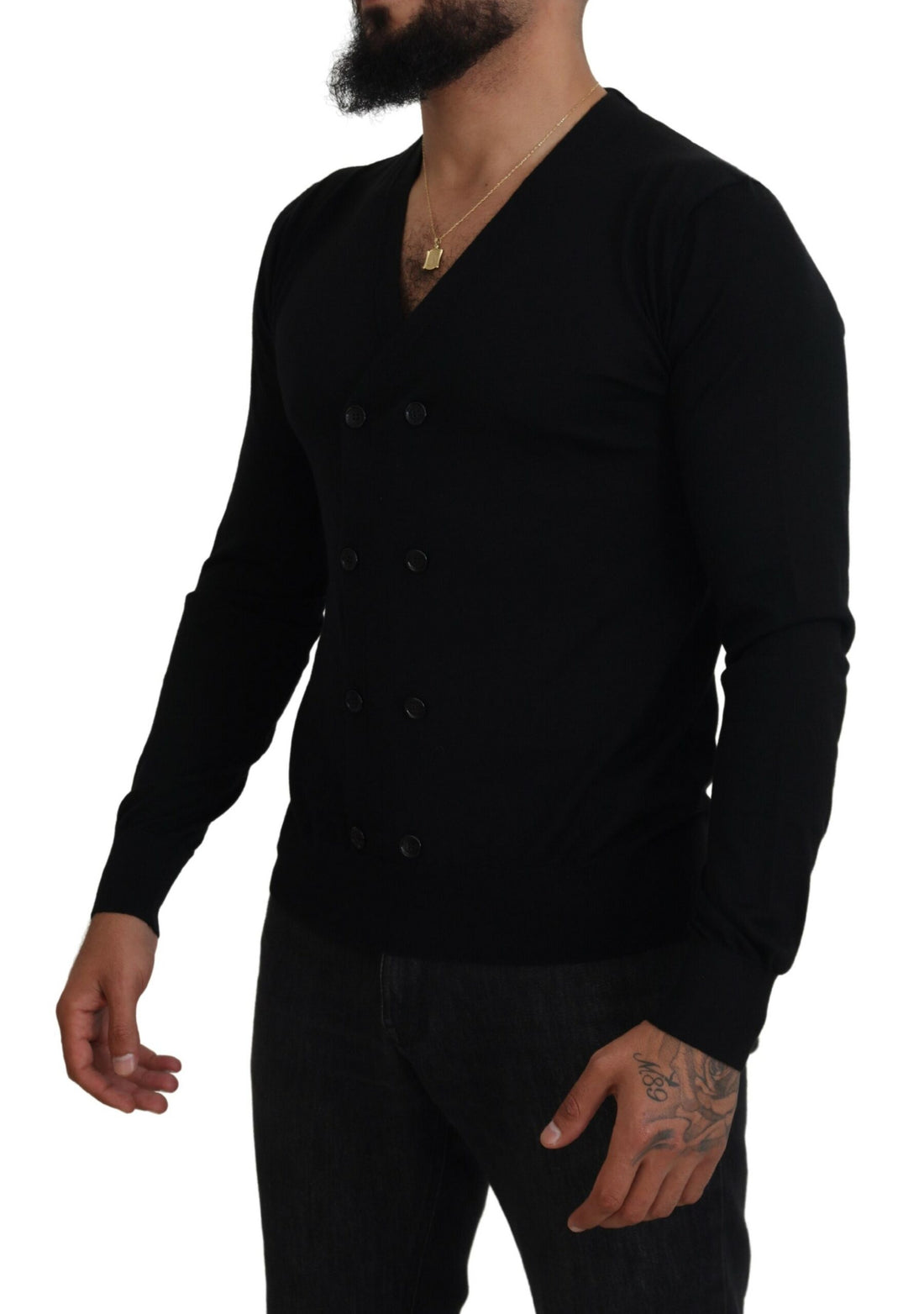Dolce &amp; Gabbana Black Cashmere Button Down Cardigan Sweater