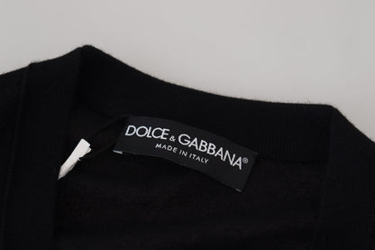 Dolce &amp; Gabbana Black Cashmere Button Down Cardigan Sweater